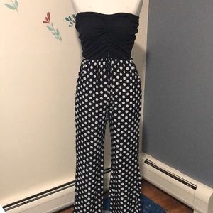 Women Very nice black and white strapless jumpsuit